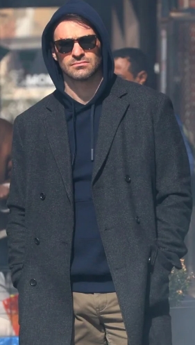 Charlie Cox Daredevil Born Again Grey Coat Charlie Cox Daredevil Born Again Grey Coat